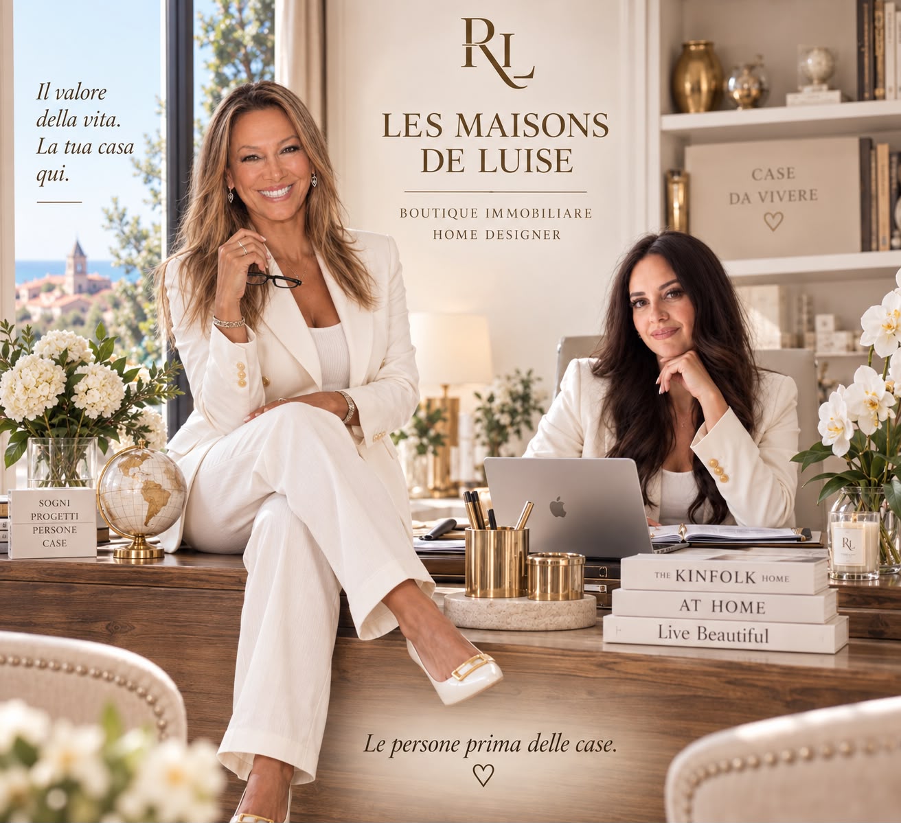 Luisa ed Eleonora di Les Maisons de Luise nella loro boutique immobiliare